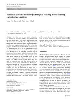 Empirical evidence for ecological traps