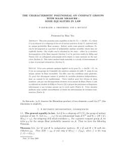THE CHARACTERISTIC POLYNOMIAL ON COMPACT