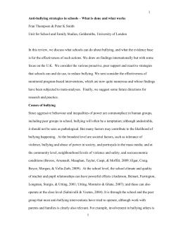 Anti-Bullying strategies in schools