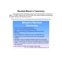 Revised Bloom`s Taxonomy