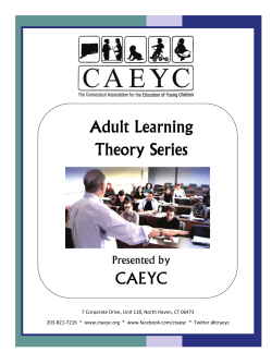 Adult Learning Theory I