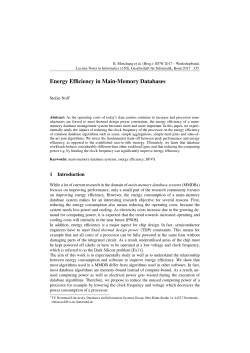 Energy Efficiency in Main-Memory Databases