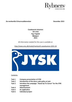 Task 2 Introduction of the dress code policy at Jysk