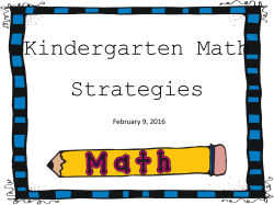 Kindergarten Math Strategies