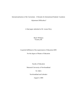 Internationalization of the Curriculum