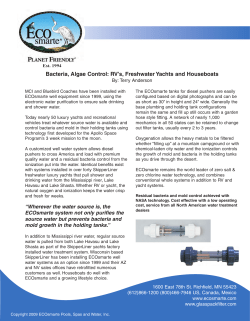 Bacteria, Algae Control: RV`s, Freshwater Yachts and