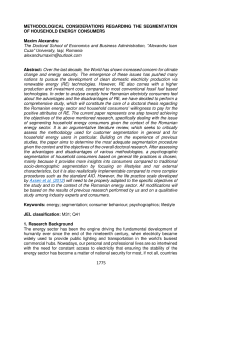 METHODOLOGICAL CONSIDERATIONS REGARDING THE