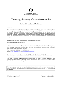 The energy intensity of transition countries [EBRD