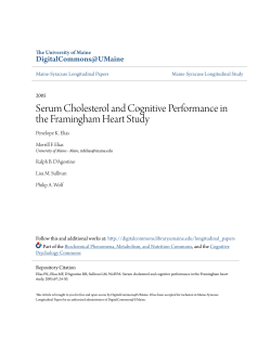 Serum Cholesterol and Cognitive Performance in the Framingham