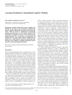 Assessing Dysfunction Using Refined Cognitive