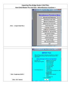 Importing Play Bridge Dealer 4 DUP files. Start