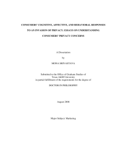 consumers` cognitive, affective, and behavioral