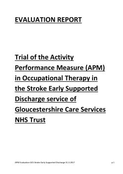 EVALUATION REPORT Trial of the Activity Performance Measure