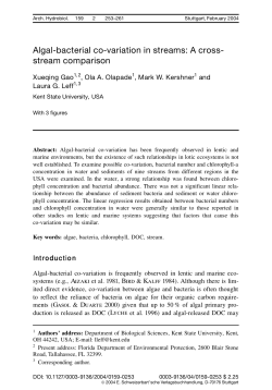 Algal-bacterial co-variation in streams: A cross