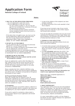 Application Form - National College of Ireland