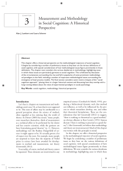 Measurement and Methodology in Social Cognition: A Historical