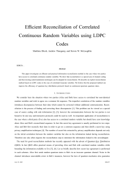 Efficient Reconciliation of Correlated Continuous Random Variables