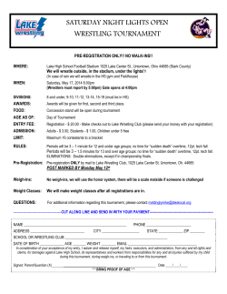 saturday night lights open wrestling tournament