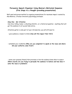 Organizer Template for persuasive speech