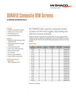 DURAFLO Composite OEM Screens for BEM-600 and BEM