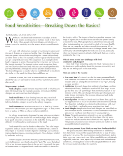 Food Sensitivities&mdash;Breaking Down the Basics!