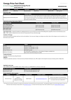 Energy Price Fact Sheet