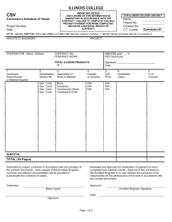 Contractor`s Schedule of Values