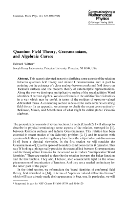Physics Quantum Field Theory, Grassmannians, and