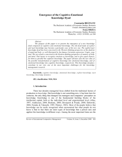 Emergence of the Cognitive-Emotional Knowledge Dyad