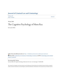 The Cognitive Psychology of Mens Rea