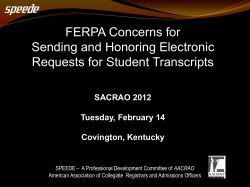 FERPA Concerns for Sending and Honoring Electronic