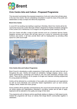 Civic Centre Arts and Culture - Proposed Programme