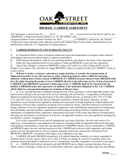 broker - carrier agreement