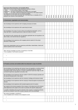 Supervisory Board expertise and capabilities matrix