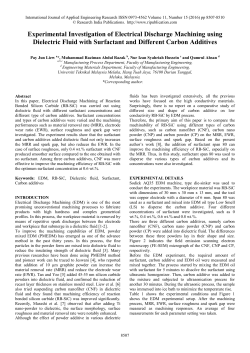 Experimental Investigation of Electrical Discharge Machining using