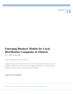 Emerging Business Models for Local Distribution Companies in