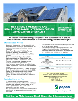 net energy metering and small generator interconnection