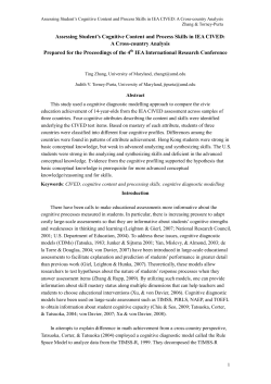 Assessing Student`s Cognitive Content and Process Skills in IEA