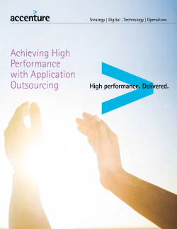 Achieving High Performance with Application Outsourcing
