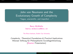 John von Neumann and the Evolutionary Growth of Complexity