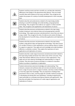 Students recall key words and their scientific use, and describe