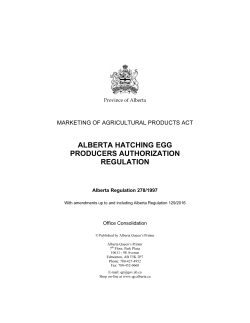 alberta hatching egg producers authorization regulation