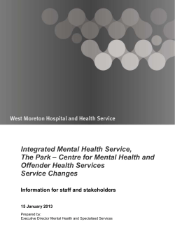 Mental Health and Specialised Services