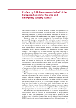 Preface by P.M. Rommens on behalf of the European Society for