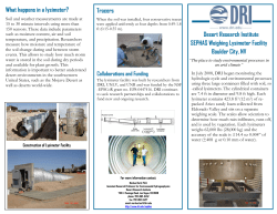 SEPHAS Weighing Lysimeter Facility Boulder City, NV What