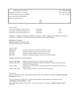 Curriculum Vita - University of Nevada, Las Vegas