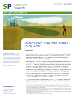 Shadow Carbon Pricing in the Canadian Energy Sector1