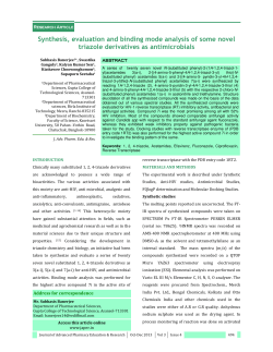 Synthesis, evaluation and binding mode analysis of some novel