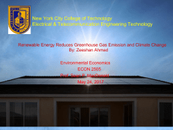 Renewable Energy Reduces Greenhouse Gas Emission and