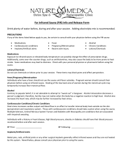 Far Infrared Sauna (FIR) Info and Release Form